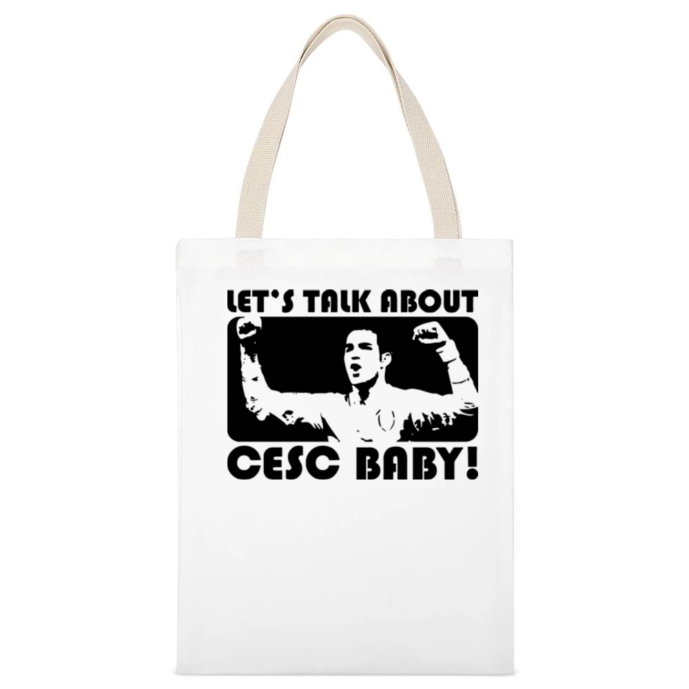 Lets Talk About Cesc Fabregas Soccer White Canvas Tote Shopping Bag