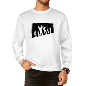 Let's dance together dancier black silhouette European Size Pullover Sweater