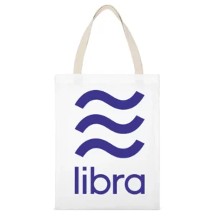 Libra Facebook Cryptocurrency White Canvas Tote Shopping Bag