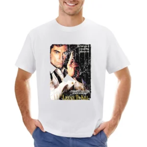 Licence To Kill Movie Poster Retro Aged Look Asian Size Men T-Shirt