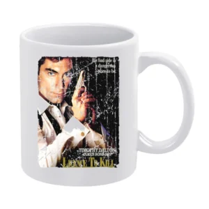 Licence To Kill Movie Poster Retro Aged Look White Mug