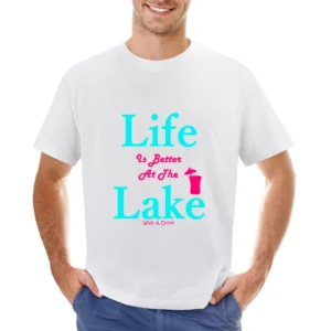 Life Is Better At The Lake With A Drink Asian Size Men T-Shirt