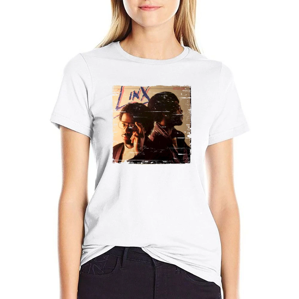 Linx Intuition Album Cover Distressed Image US Size Women Ladies T-shirt