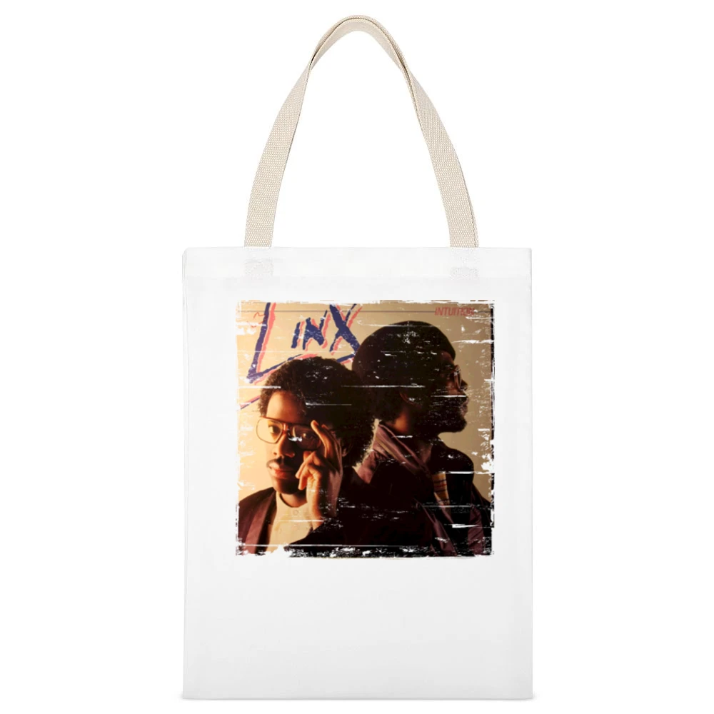 Linx Intuition Album Cover Distressed Image White Canvas Tote Shopping Bag