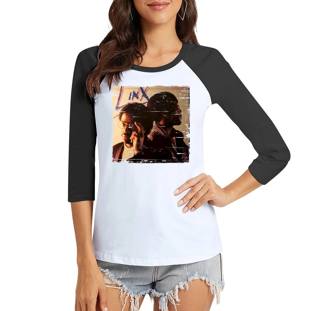 Linx Intuition Album Cover Distressed Image Women Ladies 3-4 Sleeve T-Shirt