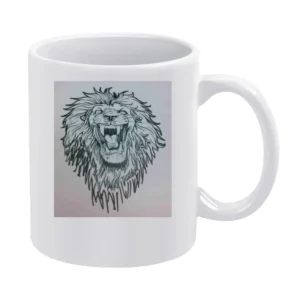 Lion Head White Mug