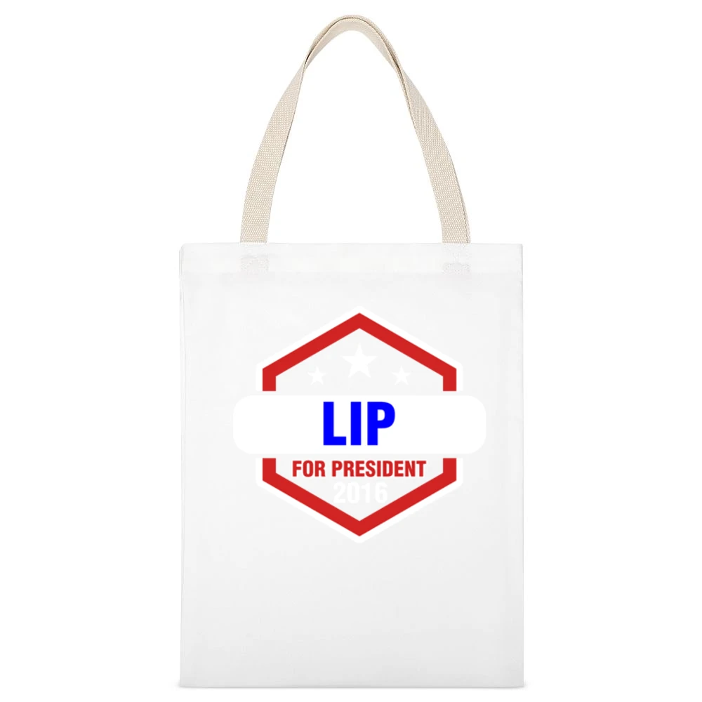 Lip For President 2016 Shameless TV Show White Canvas Tote Shopping Bag