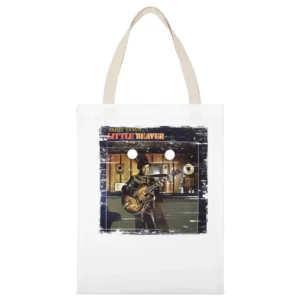 Little Beaver Party Down Album Cover Distressed Image White Canvas Tote Shopping Bag