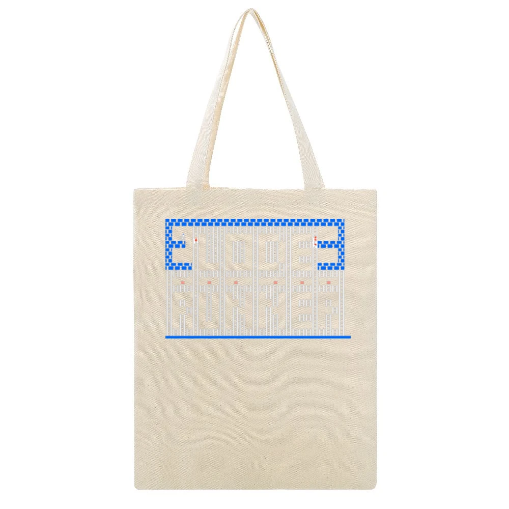 Lode Runner Video Game Retro 80s Beige Canvas Tote Shopping Bag