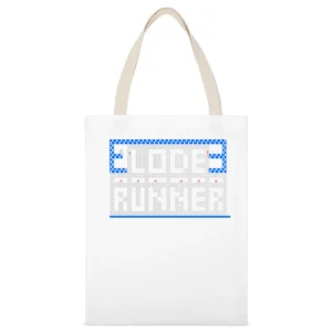 Lode Runner Video Game Retro 80s White Canvas Tote Shopping Bag