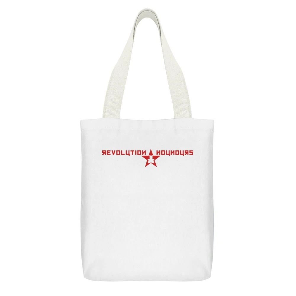 Lol funny revolution nounour teddy bear White Canvas Tote Shopping Bag With Interior Pocket