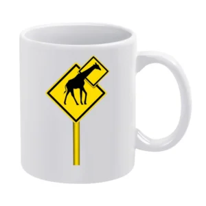 Long nech funny giraffes sign White Mug