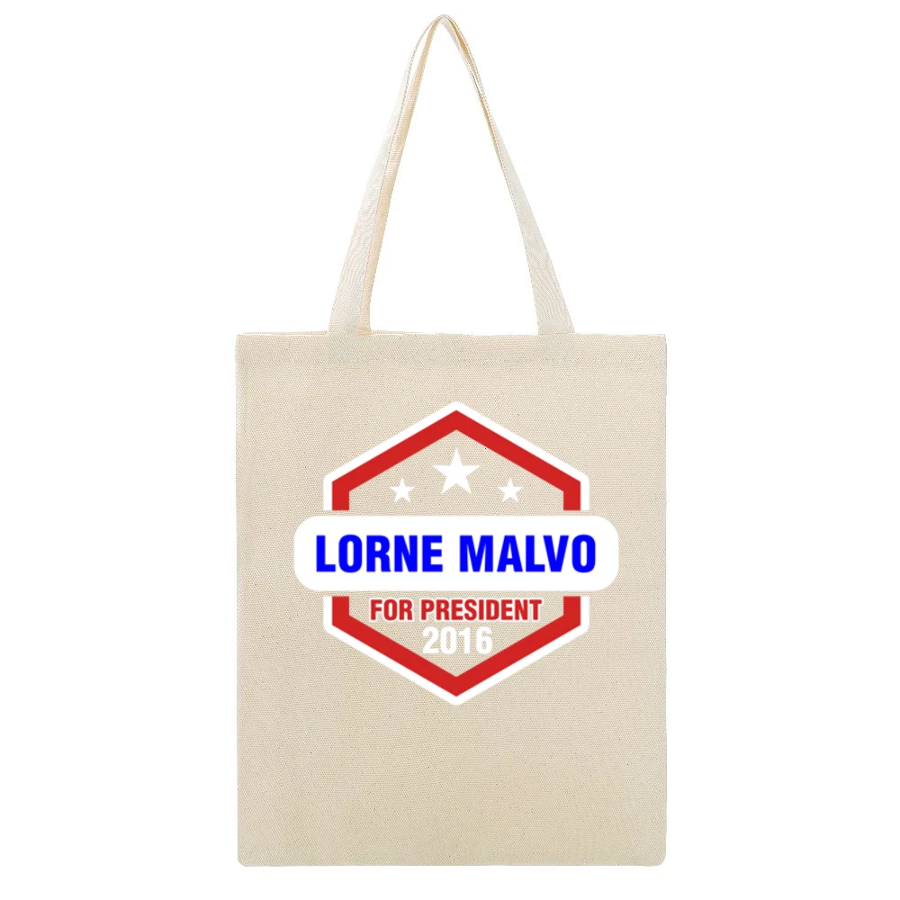 Lorne Malvo For President 2016 Fargo TV Show Beige Canvas Tote Shopping Bag