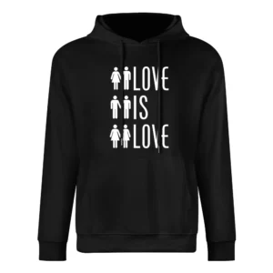 Love Is Love Men And Women Icons Straight Gay Lesbian LGBT Graphic Tee European Size Men Hoodie
