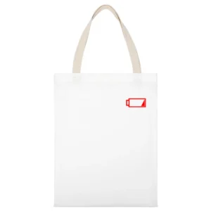 Low Battery Funny No Energy Technology Geek Graphic White Canvas Tote Shopping Bag