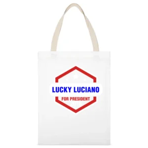 Lucky Luciano For President 2016 Boardwalk Empire TV Show White Canvas Tote Shopping Bag