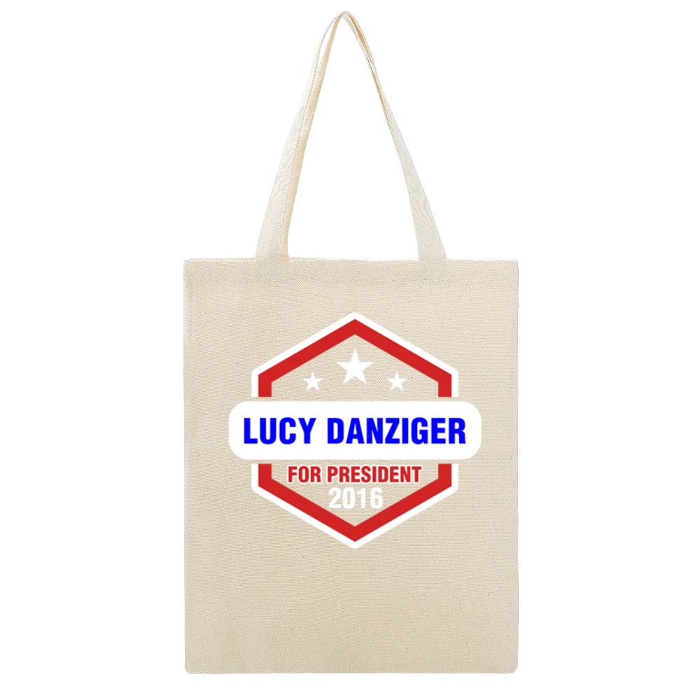 Lucy Danziger For President 2016 Boardwalk Empire TV Show Beige Canvas Tote Shopping Bag