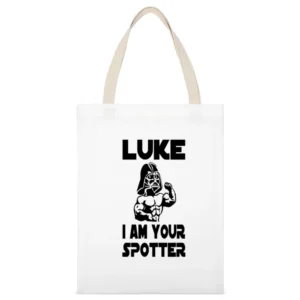 Luke I'm Your Spotter Tshirt White Canvas Tote Shopping Bag