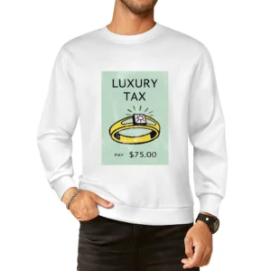 Luxury Tax Fun Cool Monopoly Game Vintage Style Distressed Look Graphi European Size Pullover Sweater
