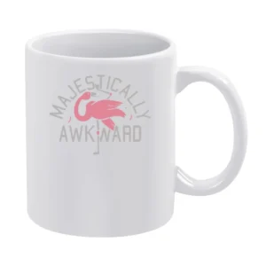 Majestically Awkward Funny Flamingo Graphic Bird Apparel White Mug