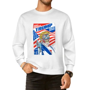 Make America Great Again Trump Robot Scary American Politics Graphic T European Size Pullover Sweater