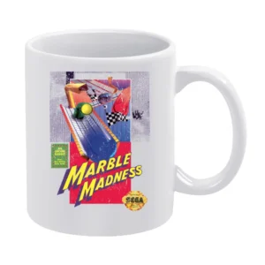 Marble Madness Sega Genesis Old School Retro Video Game Fan Distressed White Mug