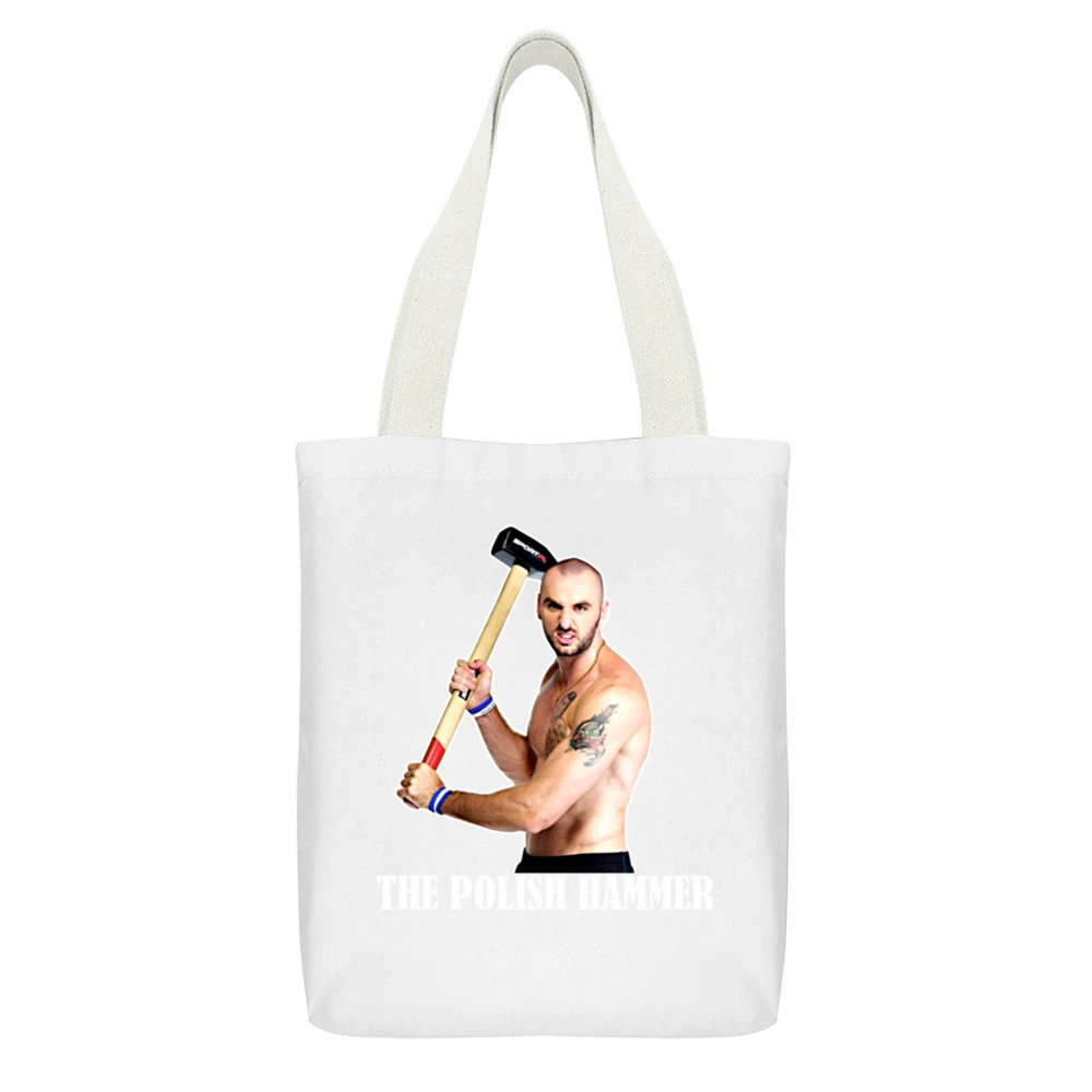 Marcin Gortat The Polish Hammer Phoenix Poland Basketball White Canvas Tote Shopping Bag With Interior Pocket