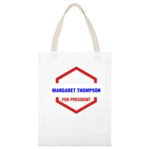 Margaret Thompson For President 2016 Boardwalk Empire TV Show White Canvas Tote Shopping Bag