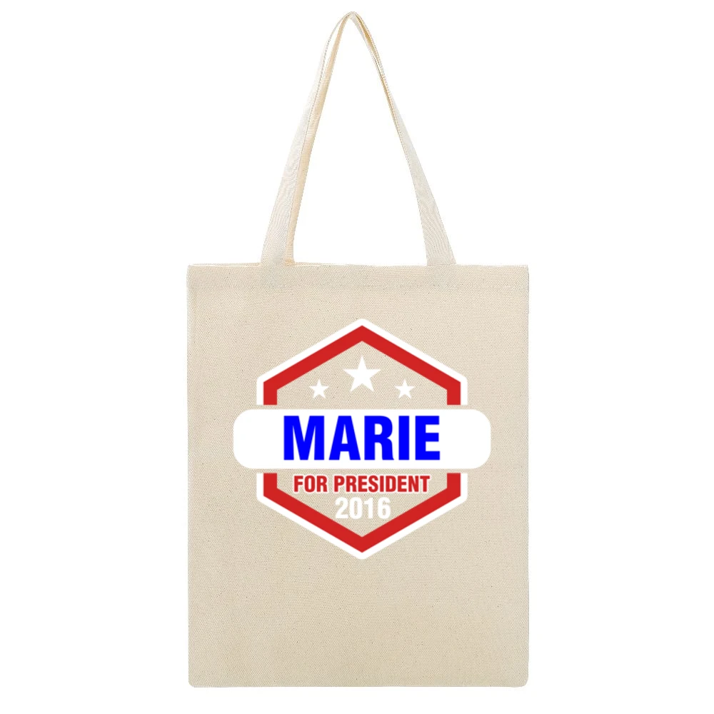 Marie For President 2016 The Red Road TV Show Beige Canvas Tote Shopping Bag