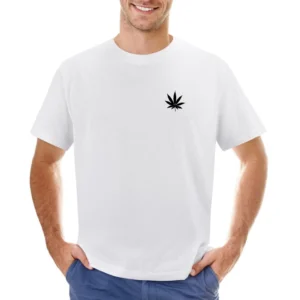 Marijuana Cannabis Leaf Fun Weed Simple Graphic Asian Size Men T-Shirt