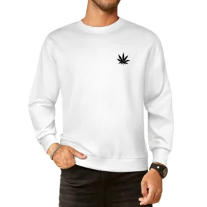Marijuana Cannabis Leaf Fun Weed Simple Graphic European Size Pullover Sweater