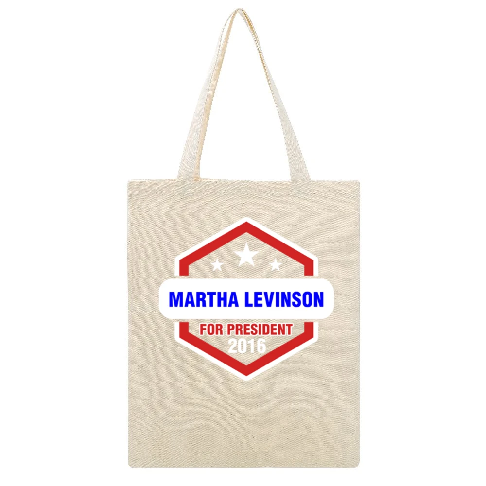 Martha Levinson For President 2016 Downton Abbey TV Show Beige Canvas Tote Shopping Bag