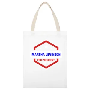 Martha Levinson For President 2016 Downton Abbey TV Show White Canvas Tote Shopping Bag