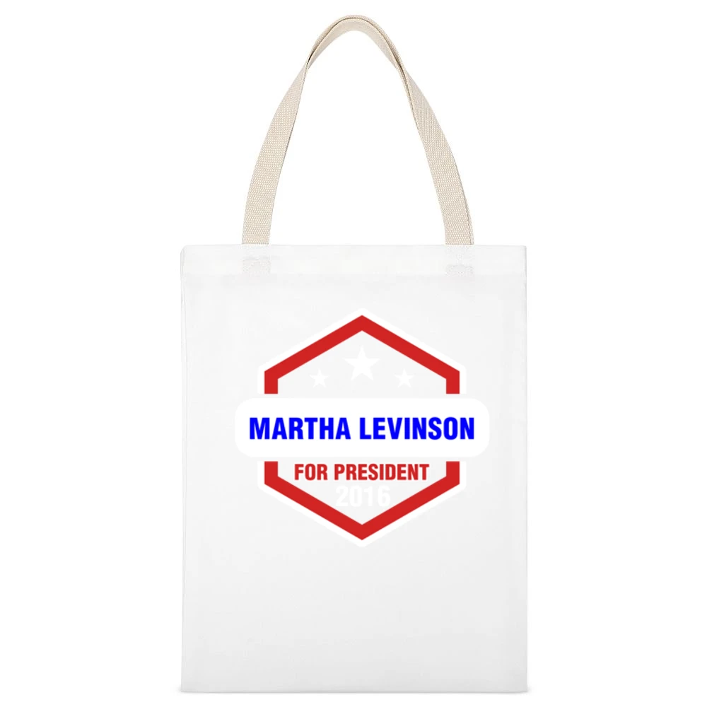 Martha Levinson For President 2016 Downton Abbey TV Show White Canvas Tote Shopping Bag