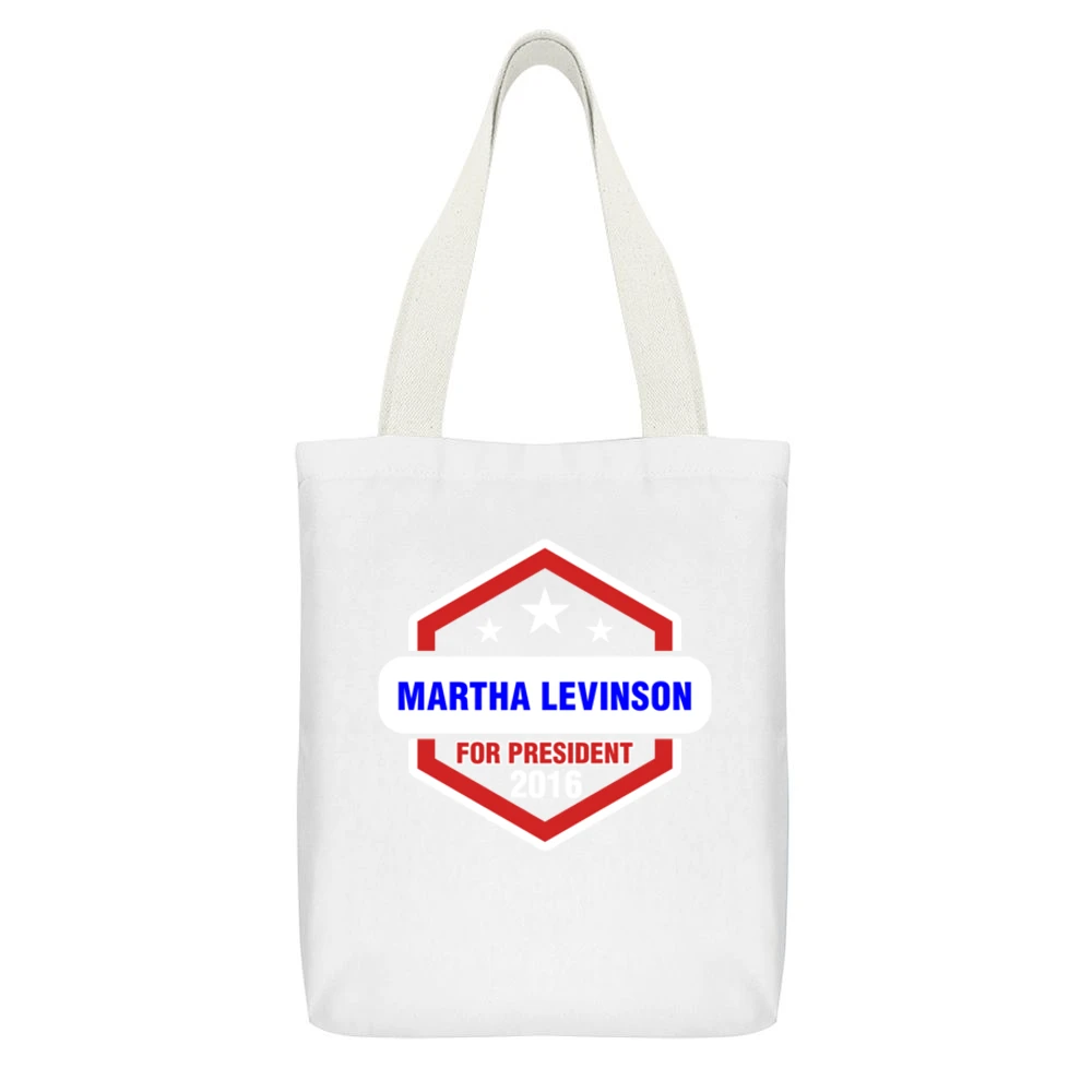 Martha Levinson For President 2016 Downton Abbey TV Show White Canvas Tote Shopping Bag With Interior Pocket