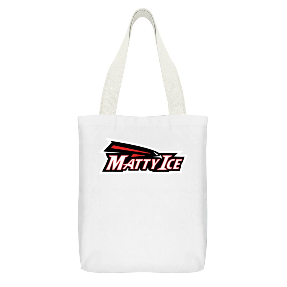 Matty Ice Matt Ryan White Canvas Tote Shopping Bag With Interior Pocket