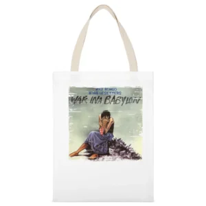 Max Romeo War In A Babylon Album Cover Distressed Image White Canvas Tote Shopping Bag