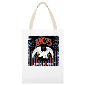 Mc5 Babes In Arms Album Cover Distressed Image White Canvas Tote Shopping Bag