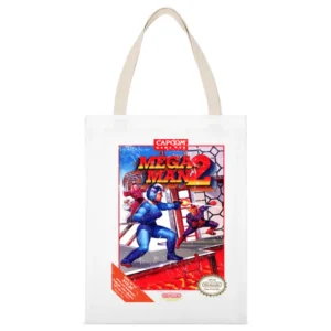 Mega Man 2 Nes Nintendo Old School Retro Video Game Fan Distressed T S White Canvas Tote Shopping Bag