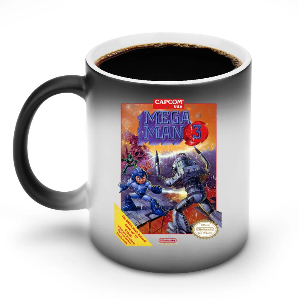 Mega Man 3 Nes Nintendo Old School Retro Video Game Fan Distressed T S Discoloration Mug