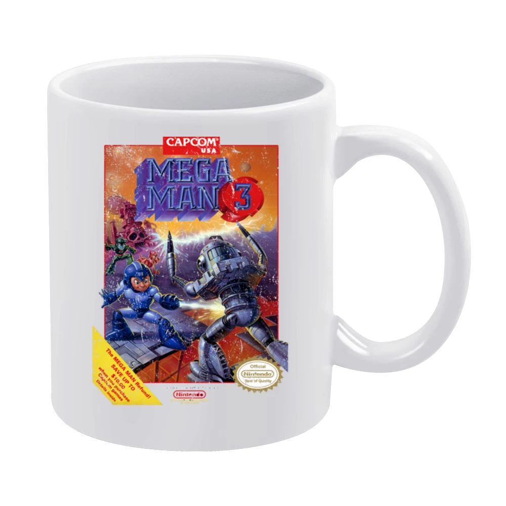 Mega Man 3 Nes Nintendo Old School Retro Video Game Fan Distressed T S White Mug