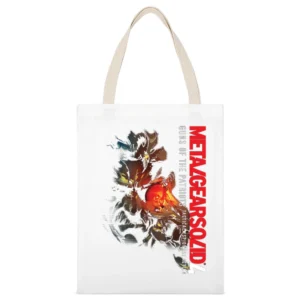 Metal Gear Solid 4 Solid Snake White Canvas Tote Shopping Bag
