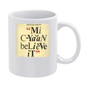 Michael Smith Mi Cyan Believe It Album Cover Distressed Image White Mug