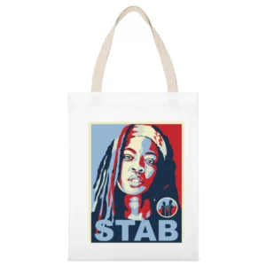 Michonne Tshirt White Canvas Tote Shopping Bag
