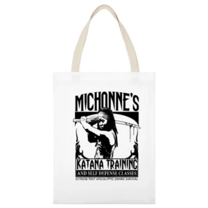 Michonne's Training White Canvas Tote Shopping Bag