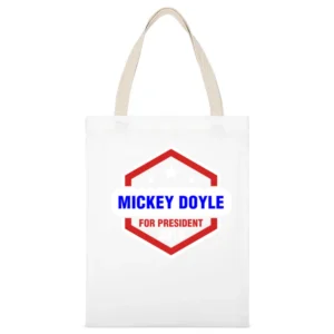 Mickey Doyle For President 2016 Boardwalk Empire TV Show White Canvas Tote Shopping Bag
