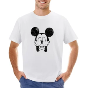 Mickey Mouse Middle Fingers Fun Graphic Tee Shirt Asian Size Men T-Shirt