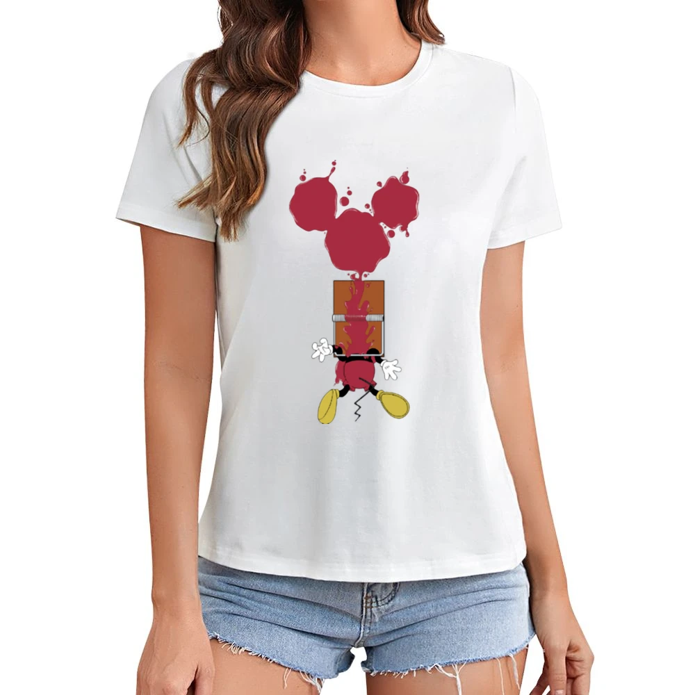 Mickey Mouse Trapped funny Asian Size Women Ladies T-shirt