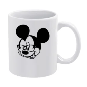 Mickey Nerd Glasses Wink Cute Mouse Geek Graphic White Mug