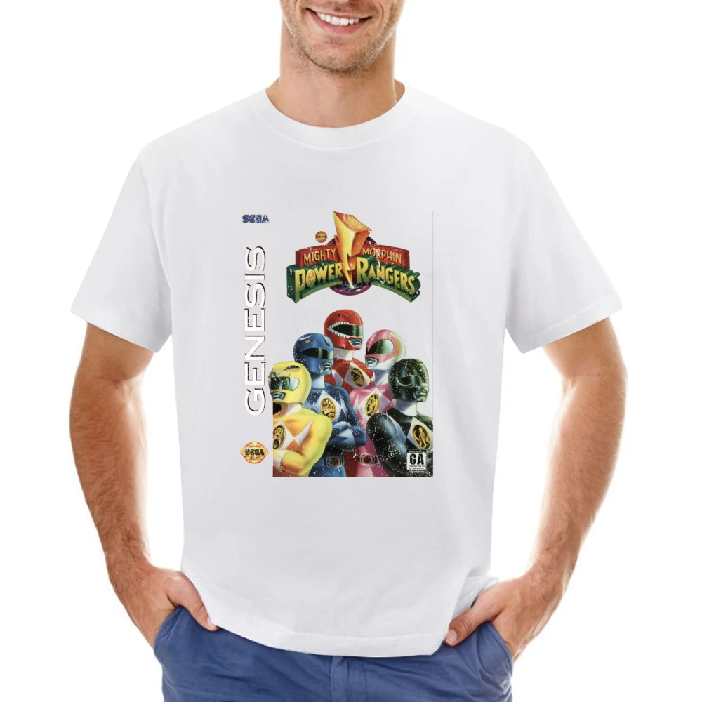 Mighty Morphin Power Rangers Sega Genesis Old School Retro Video Game Asian Size Men T-Shirt